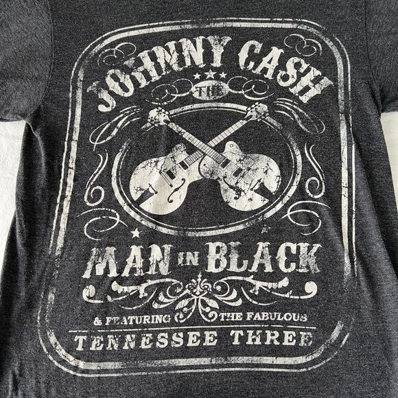 Johnny Cash Vintage Style T-Shirt, Women's Small, Black Acid Wash - Picture 2 of 8